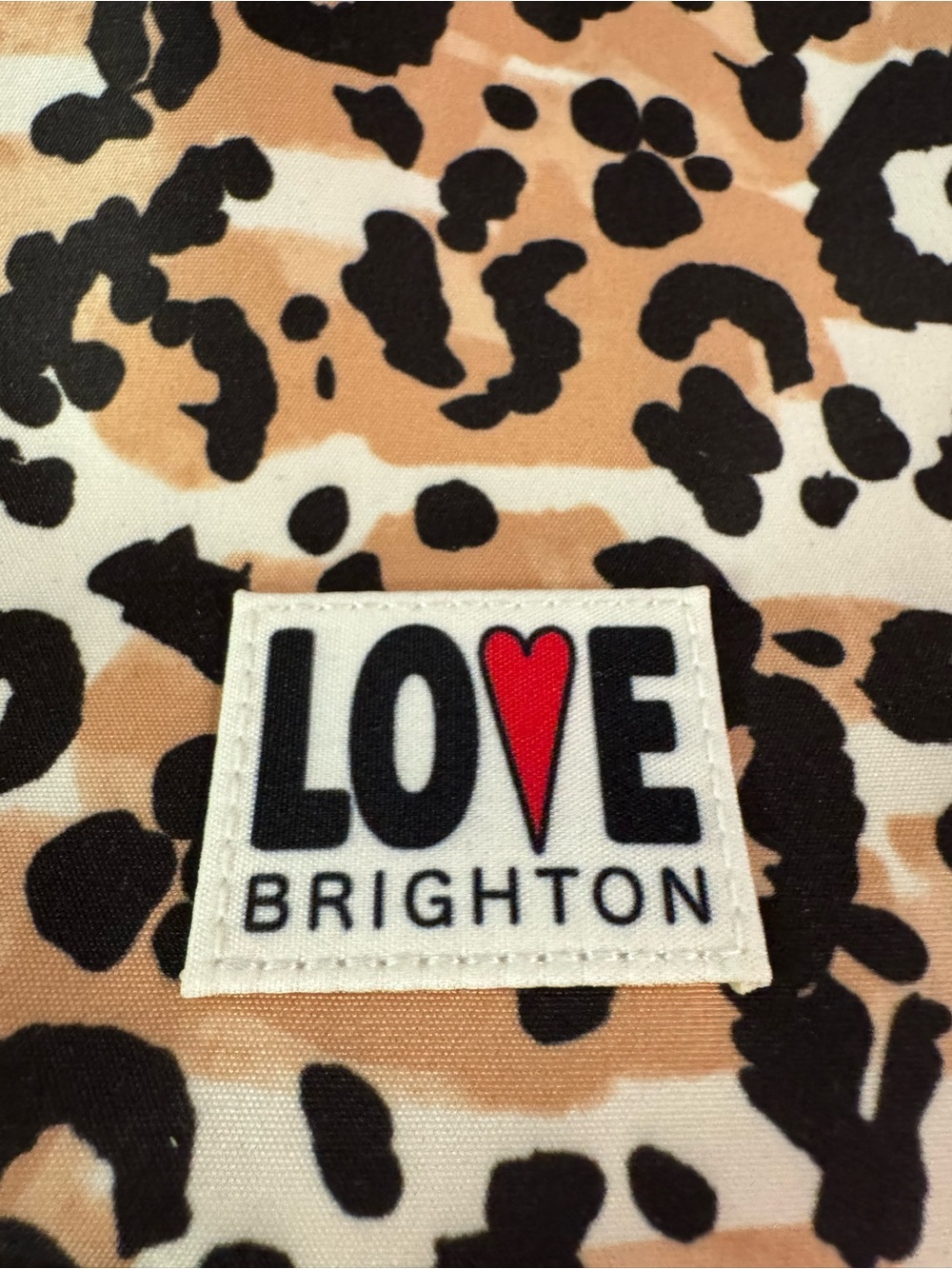 NWT Brighton Leopard Print Swing Bag with LOVE Patch